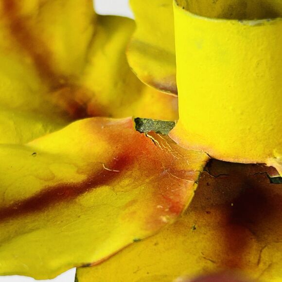 Vintage Daffodil Metal Candle Holder Flower Silvestri Metal Candlestick 12" - Picture 4 of 10